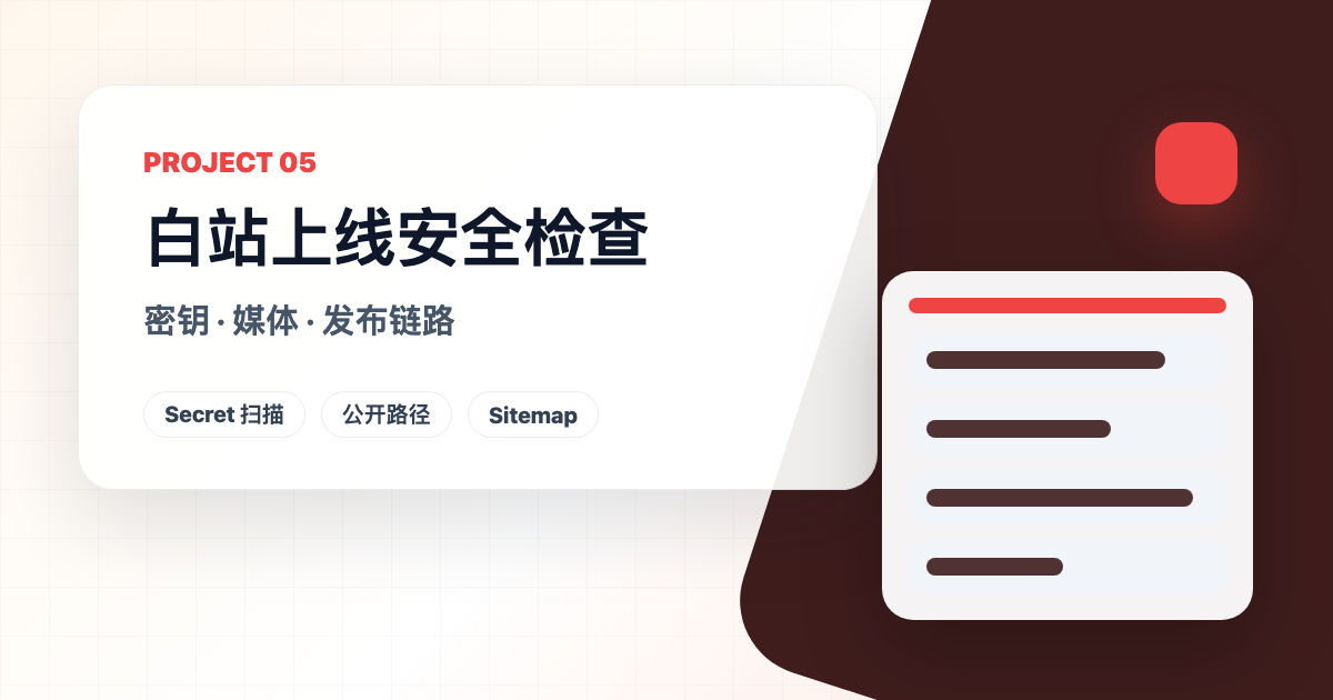 站点上线前安全检查项目拆解封面